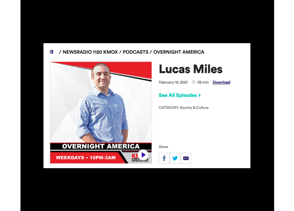 FEATURED ON KMOX | Lucas Miles joins “St. Louis host Ryan Wrecker to discuss his new book”